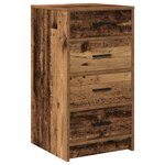 vidaXL Ensemble de Table de Maquillage 3 Pièces avec LED en Finition Bois Ancien