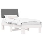 vidaXL Cadre de lit avec tête de lit rembourrée Gris clair 75 x 190 cm