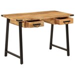 vidaXL Bureau avec tiroirs 105x55x70 cm bois de manguier massif et fer