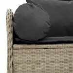 vidaXL Canapé de jardin et coussins 3 places gris clair résine tressée