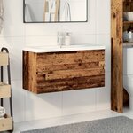vidaXL Armoire lavabo avec bassin intégré vieux bois