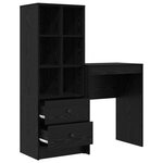 vidaXL Bureau avec rangement chêne noir bois d'ingénierie