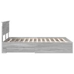 vidaXL Cadre de lit Gris Sonoma 120 x 190 cm Bois d'ingénierie