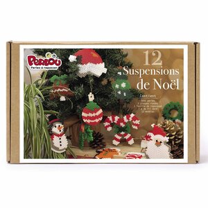 Coffret perles à repasser 12 décorations de Noël