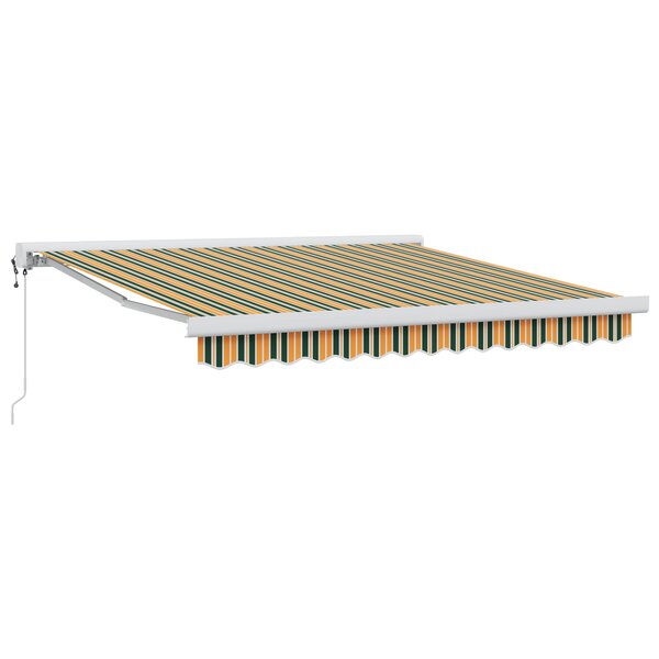 vidaXL Auvent rétractable automatique vert et jaune 350x250 cm