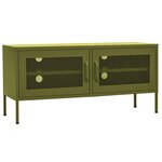 vidaXL Meuble TV Vert olive 105x35x50 cm Acier