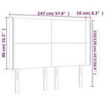 vidaXL Tête de lit à LED Gris clair 147x16x118/128 cm Tissu