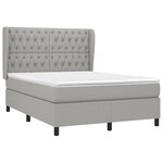 vidaXL Sommier à lattes de lit avec matelas Gris clair 140x200cm Tissu