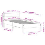 vidaXL Cadre de lit sans matelas cire marron 100x200cm bois pin massif