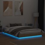 vidaXL Cadre de lit avec LED sans matelas chêne sonoma 160x200 cm