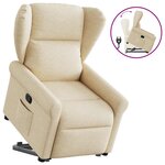 vidaXL Fauteuil inclinable Crème Tissu