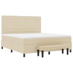 vidaXL Lit à ressorts avec coussin Crème 180 x 200 cm tissu