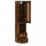 vidaXL Buffet haut Chêne fumé 34 5x34x180 cm Bois d'ingénierie