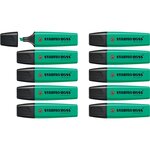 Surligneur BOSS ORIGINAL Rechargeable Pointe Biseautée 2-5 mm Turquoise x 10 STABILO