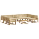 vidaXL Ensemble de canapés d'extérieur 10 pc Blanc et Beige