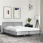 vidaXL Cadre de lit sonoma gris 140x190 cm bois d'ingénierie et métal