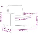 vidaXL Fauteuil Crème 60 cm Tissu