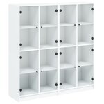 vidaXL Bibliothèque avec portes blanc 136x37x142 cm bois d'ingénierie