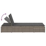 vidaXL Transat avec coussin flottant gris résine tressée