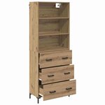 vidaXL Haut Armoire avec tiroir Chêne artisanal 69 5 x 34 x 180 cm