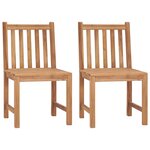 vidaXL Chaises de jardin lot de 2 avec coussins Bois de teck massif