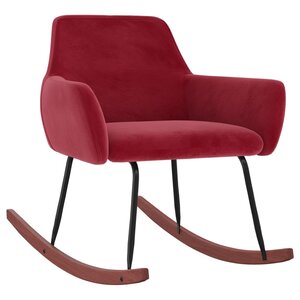vidaXL Chaise à bascule Rouge bordeaux Velours