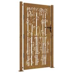 vidaXL Portail de jardin 105x205 cm acier corten design de bambou