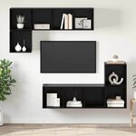 vidaXL Ensemble meuble TV 4 Pièces Chêne noir 37 x 37 x 142.5 cm