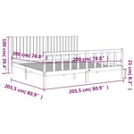 vidaXL Cadre de lit sans matelas blanc 200x200 cm bois massif de pin