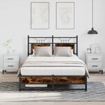 vidaXL Cadre de lit sans matelas chêne fumé 120x190 cm bois ingénierie