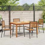 vidaXL Ensemble de salle à manger pour jardin 5 Pièces Noir Poly rotin