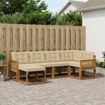 vidaXL Ensemble de canapés d'extérieur 6 Pièces Naturel et Beige