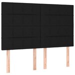 vidaXL Cadre de lit avec tête de lit Noir 140x200 cm Tissu