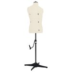 vidaXL Mannequin de couture ajustable pour homme Crème Taille 37-45