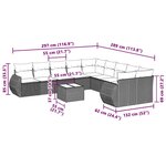 vidaXL Salon de jardin 11 Pièces avec coussins gris clair résine tressée