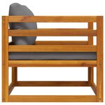 vidaXL Chaise de jardin avec coussins gris foncé Bois d'acacia massif
