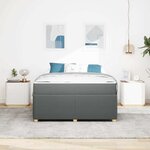 vidaXL Cadre de lit avec matelas Gris foncé 140 x 200 cm tissu