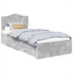 vidaXL Cadre de lit Gris béton 100 x 200 cm Bois d'ingénierie