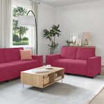 vidaXL Ensemble de canapés 3 Pièces avec coussins Rouge bordeaux Velours