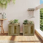 vidaXL Jardinières 2 Pièces bois de pin imprégné