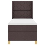 vidaXL Lit à Ressorts avec matelas Marron foncé 80 x 200 cm tissu