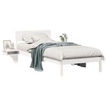 vidaXL Cadre de lit avec tête de lit Blanc 90 x 190 cm Pin massif