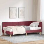 vidaXL Cadre de lit d'angle avec matelas 2 pc Bordeaux 80 x 200 cm
