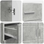vidaXL Cabinet en Bois avec tiroir Gris béton 88 5 x 30 5 x 73 cm
