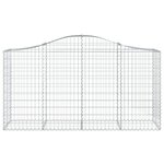 vidaXL Paniers à gabions arqués 4 Pièces 200x50x100/120 cm fer galvanisé