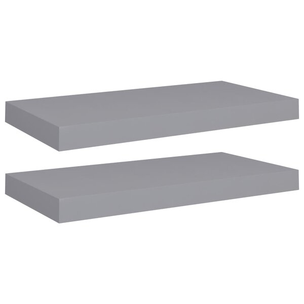 vidaXL Étagères murales flottantes 2 Pièces gris 50x23x3 8 cm MDF