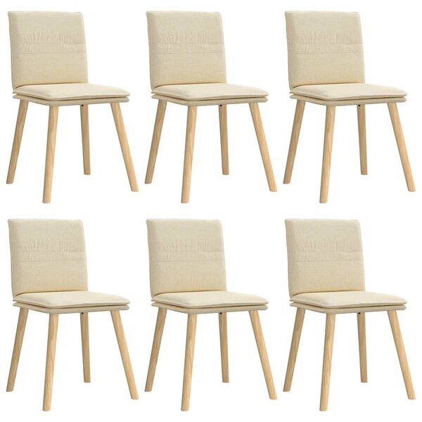 vidaXL Chaises à manger lot de 6 crème tissu