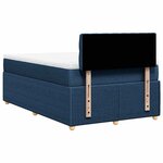 vidaXL Sommier à lattes de lit avec matelas bleu 120x190 cm tissu