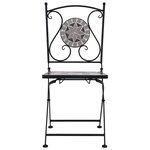 vidaXL Mobilier de bistro 3 Pièces mosaïque Carreaux céramiques Gris