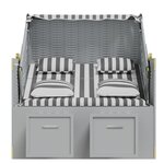 vidaXL Strandkorb avec coussins Résine tressée bois solide gris blanc